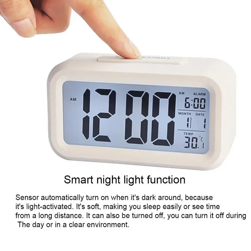 Smart LCD Digital Alarm Clock with Night Light