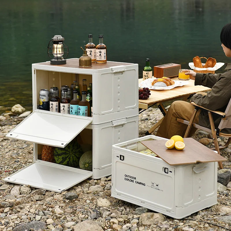 Outdoor Camping Folding Table and Storage Box – Ideal for Travel and Equipment Organization!