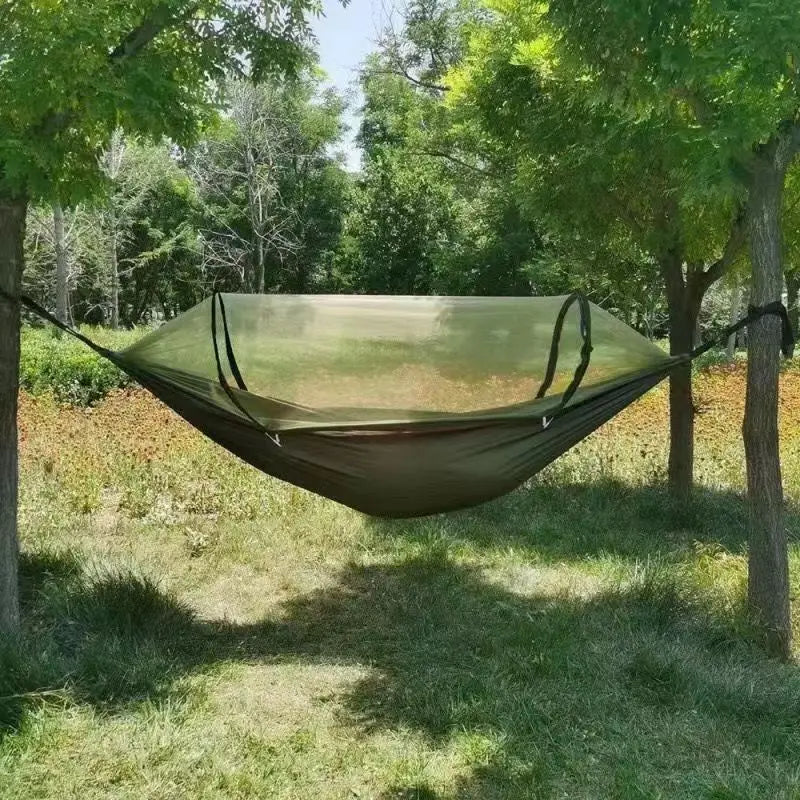 Automatic Quick-Opening Hammock with Mosquito Net – Outdoor Camping Swing, Anti-Rollover Design, 260x140 cm!