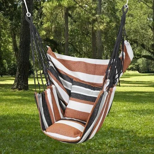 Outdoor Hammock Chair – Canvas Leisure Swing with Storage Bag, without Pillow or Cushion!