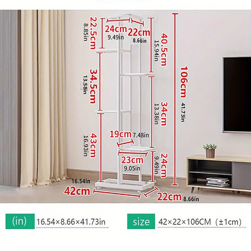 Cordal Shining Stand for Flowers – 6/7/8-Layer Iron Plant Holder Shelf for Home and Garden Decoration!
