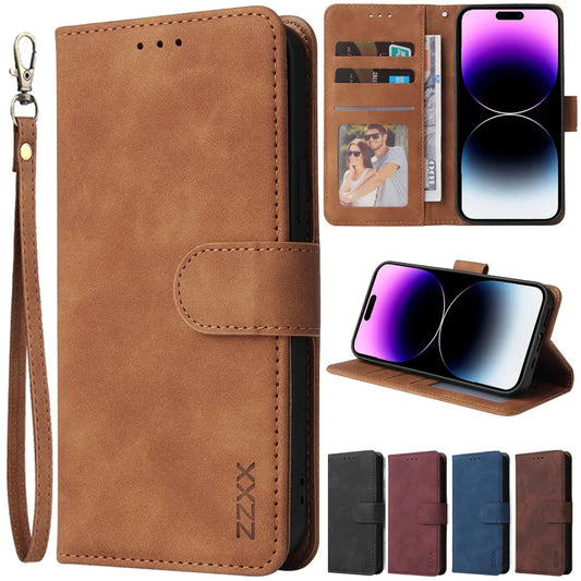 Leather Wallet Flip Phone Case for iPhone 11 12