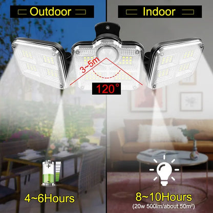 Solar-Powered Outdoor LED Lamp - Adjustable & Waterproof