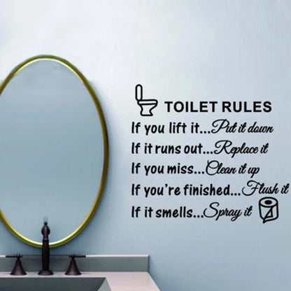 Toilet Rules Removable Viny Sticker