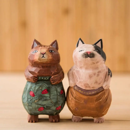 Cute Wood Kitten Ornaments