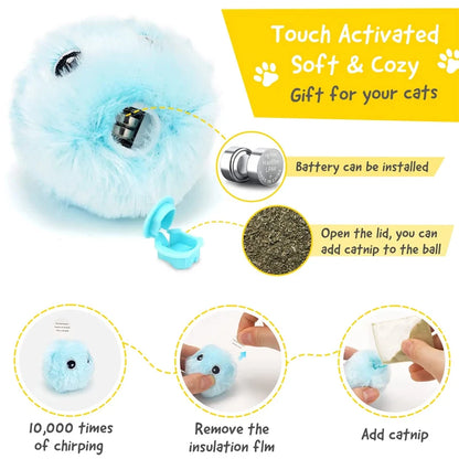 Interactive Electric Cat Toy: Catnip Squeaky Ball for Engaging Play