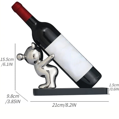 Bear Wine Rack & Cup Holder – A charming home decor piece perfect for bars, restaurants, or kitchen storage. Stylish and functional kitchen accessory!