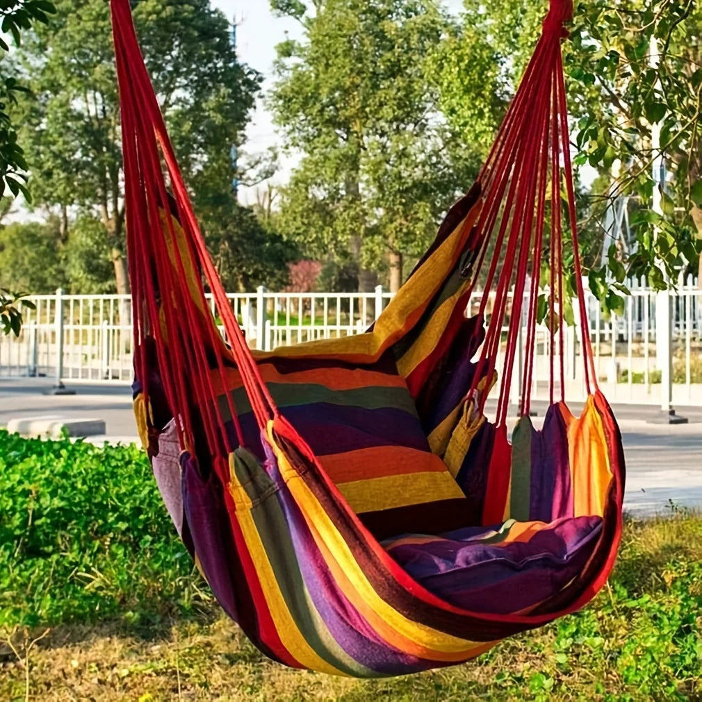 Outdoor Hammock Chair – Canvas Leisure Swing for Garden Relaxation!