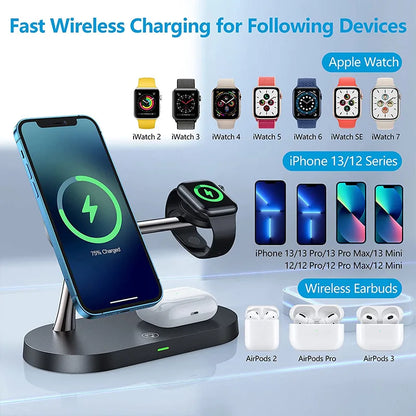 3 in 1 Magnetic Wireless Charger Stand For Apple Devices