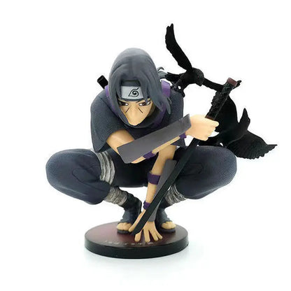 BANDAI Naruto Shippuden Anime Uchiha Itachi Anime Figures Dark Department Squatting Crow Illusion Action