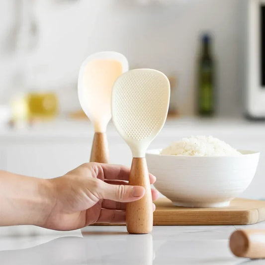 Cute Silicone Pastry Spatula with Wooden Handle