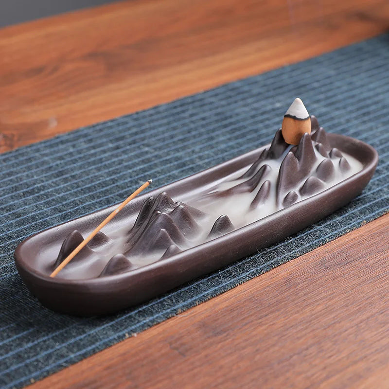 Dragon and Lotus Shape Waterfall Incense Burner