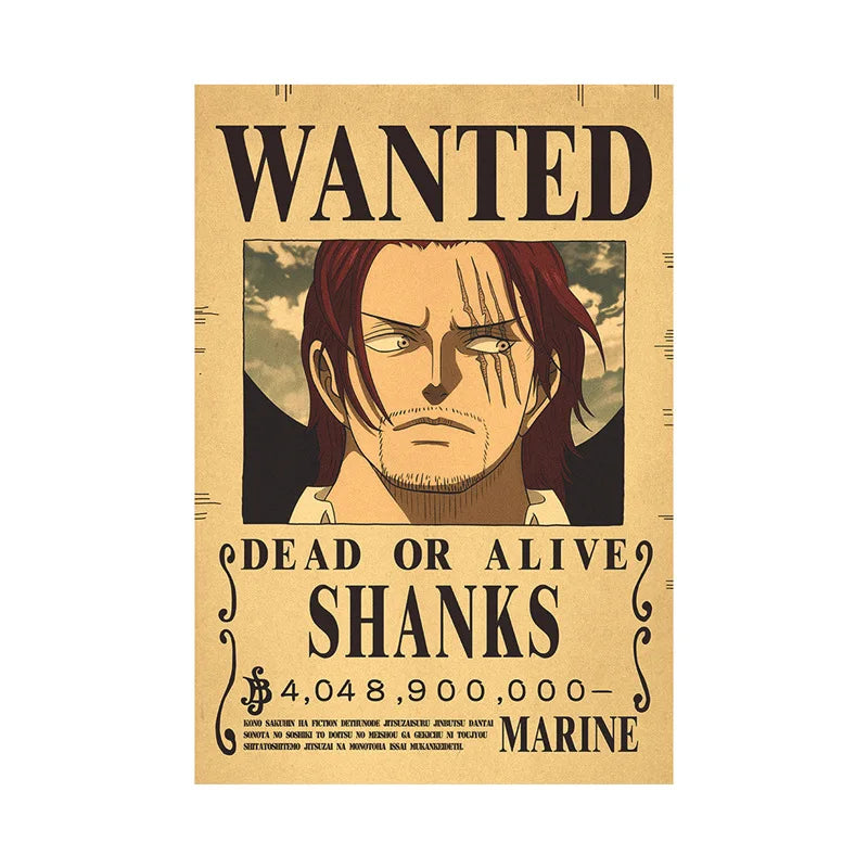 Anime One Piece  Wanted Posters Figures Vintage