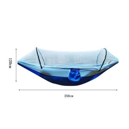 Lightweight Outdoor Camping Hammock with Mosquito Net – Durable Parachute Fabric, 250x120 cm!