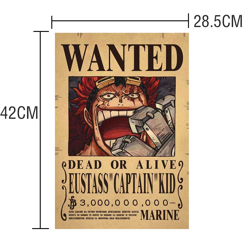 Anime One Piece  Wanted Posters Figures Vintage