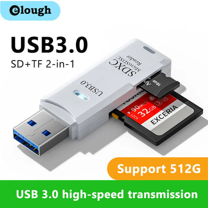 2 in 1 USB 3.0 SD microSD Card Reader