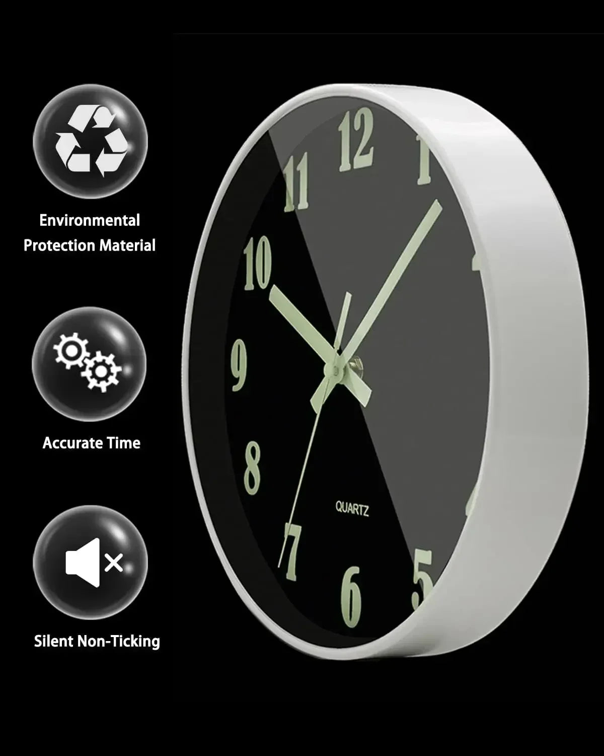 Luminous Quartz Wall Clock