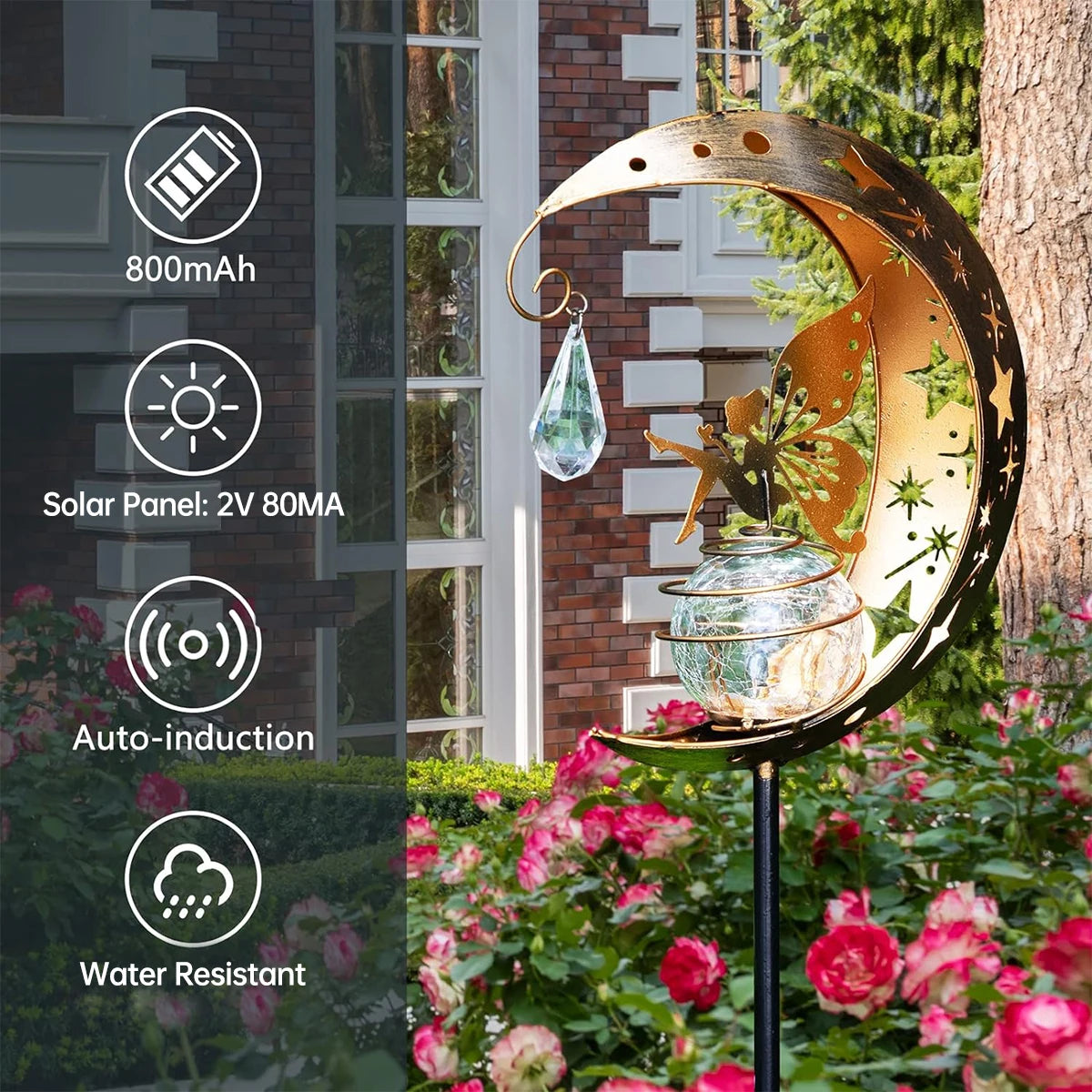 Moon & Fairy Solar Garden Stake Light