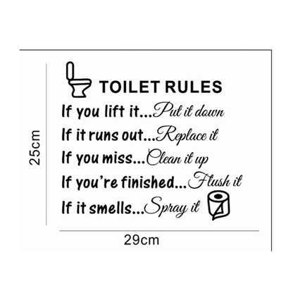 Toilet Rules Removable Viny Sticker