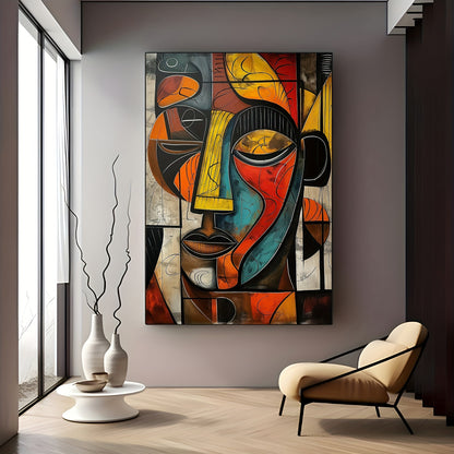 Modern Abstract African Art Canvas Print - Frameless Canvas Wall Decor for Living Room, Bedroom, Home Office & Dorm