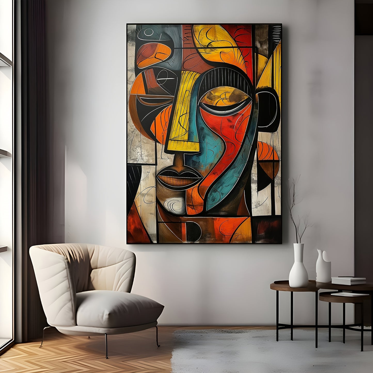 Modern Abstract African Art Canvas Print - Frameless Canvas Wall Decor for Living Room, Bedroom, Home Office & Dorm